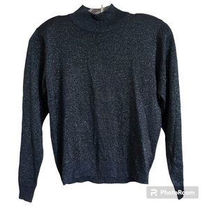 Vintage Talbots sweater mock turtleneck metallic NWT 80's 90's